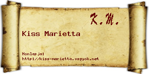 Kiss Marietta névjegykártya